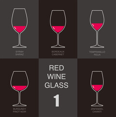 Wine glass cup flat icon design vector illustration