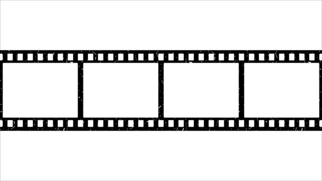 Film strip. Old retro negative film frame. Vector illustration isolated on white