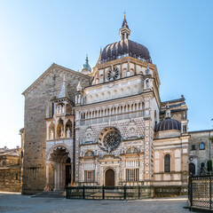 View at the Basilica of Santa Maria Maggiore in the streets of Bergamo Alta - Italy