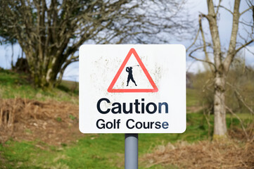 Beware of Golf Balls Sign Caution and Warning Danger