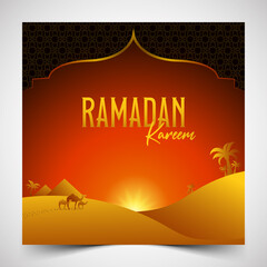 Vector illustration design greeting card for Ramadan celebration