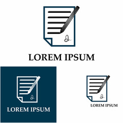 Write Document User Interface Outline Icon Logo Vector Illustration