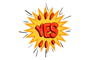 Comic style vector cool sticker. Bubble label, speech sticker with word for comics book. Humor pop balloon illustration