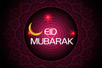 Eid ul-Fitr background with eid Mubarak illustration