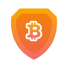 bitcoin shield logo element design template icon