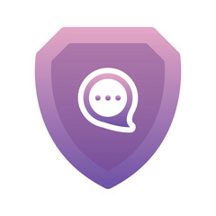 chat shield logo element design template icon