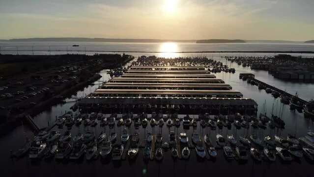 Port of Everett, Washington State, Downtown, Aerial View, Amazing Landscape
