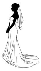 Bride Bridal Wedding Dress Silhouette Woman Design