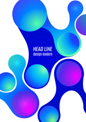 Colored gradient bubbles and rounded geometric shapes, fluid on white. Geometric minimal abstract background for wallpaper, banner, background, landing page. Vector