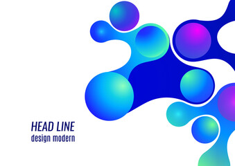 Colored gradient bubbles and rounded geometric shapes, fluid on white. Geometric minimal abstract background for wallpaper, banner, background, landing page. Vector