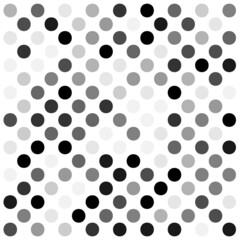 Pattern of dots in black and gray tones on a white background	
