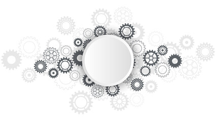 Cogs and gear wheel mechanisms. Concepts and ideas for hi-tech digital technology and engineering design. Abstract technical background of mechanical engineering