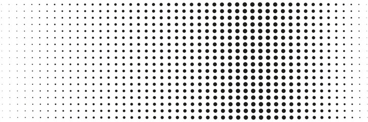 Pattern of gradient black dots in size, texture and backgrounds