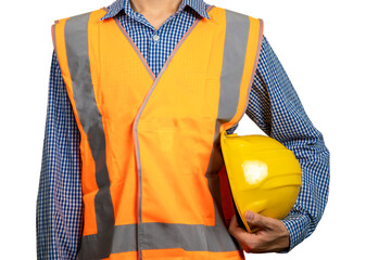 Engineer isolated on white background. (With Clipping path)