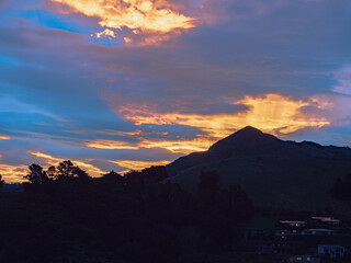 sunset in the mountains