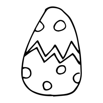 Vector image of a doodle egg with an ornament.