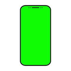 Green screen blank background, empty digital video template mockup vector illustration