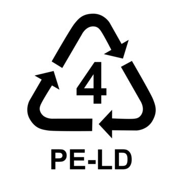 Plastic symbol, ecology recycling sign isolated on white background. Package waste icon