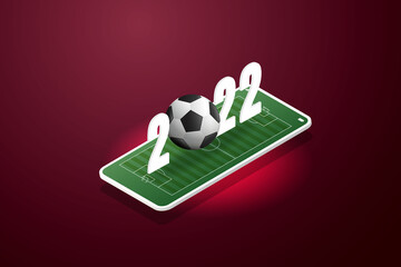 football 2022 matches on smartphone screen.