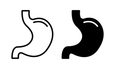 Stomach vector icon. Human stomach silhouette. Internal organ. Vector line icon.