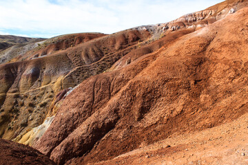 Mars mountains, Siberia, Russia. Nature environment background. Popular attraction of Altai