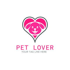 Minimal Simple Pet Lover Creative Unique Vector Icon And Logo Design.