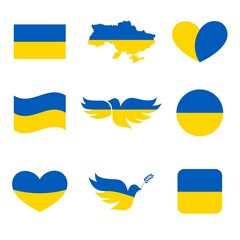 Ukraine flag background symbols