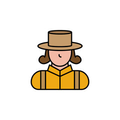 woman, jungle, explorer line icon. Element of jungle for mobile concept and web apps illustration. Thin line
