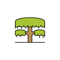 jungle, tree line icon. Element of jungle for mobile concept and web apps illustration. Thin line