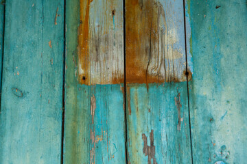 Painted wooden board for design or text. Old painted wood wall.