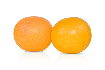 Two grapefruit isolated on white background