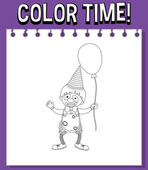 Worksheets template with color time! text