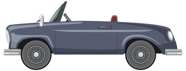 Classic vintage car in cartoon style