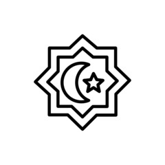 Islamic religion line color icon. Isolated vector element.