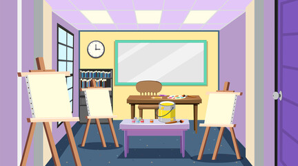 School art classroom interior concept