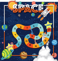 Game template with space theme background