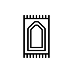 Muslim prayer rug line color icon. Isolated vector element.