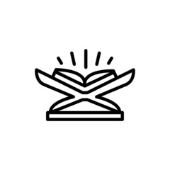 Read koran book line color icon. Isolated vector element.