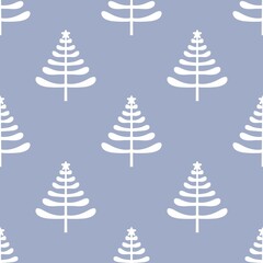 Doodle green cute Christmas tree for fabrics and gifts