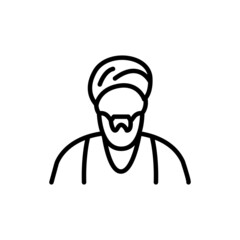 Shiite muslim man line color icon. Isolated vector element.