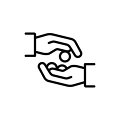 Zakat muslim tradition line color icon. Isolated vector element.