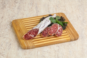 Spanish pork fuet dry sausage