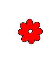 red flower on white background