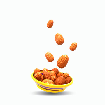 3d Illustration Ramadan Dates Fruit Kurma Object Premium Icon