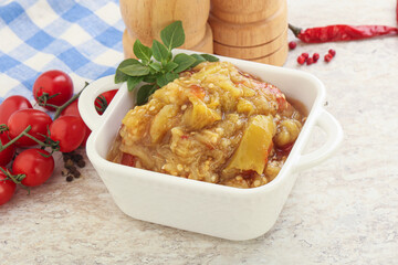 Caucasian Mangal salad with baked vegetables