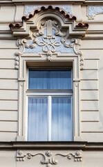 Fototapeta na wymiar Window of an old building, Prague