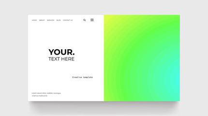 Summer gradient with fresh color landing page for web, banner, poster