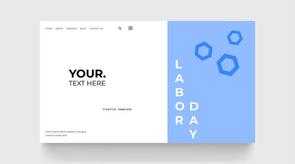 Landing page labor day in minimalistic style for web page