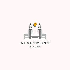 Apartment logo icon flat design template 