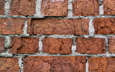 Texture of an old brick wall with plaster